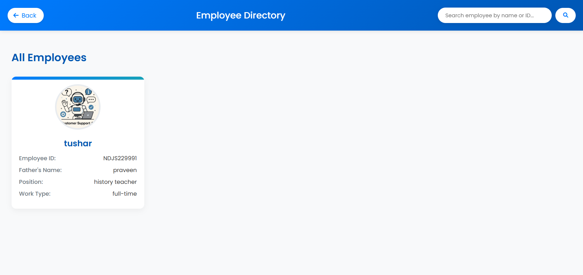 employee details Tracking