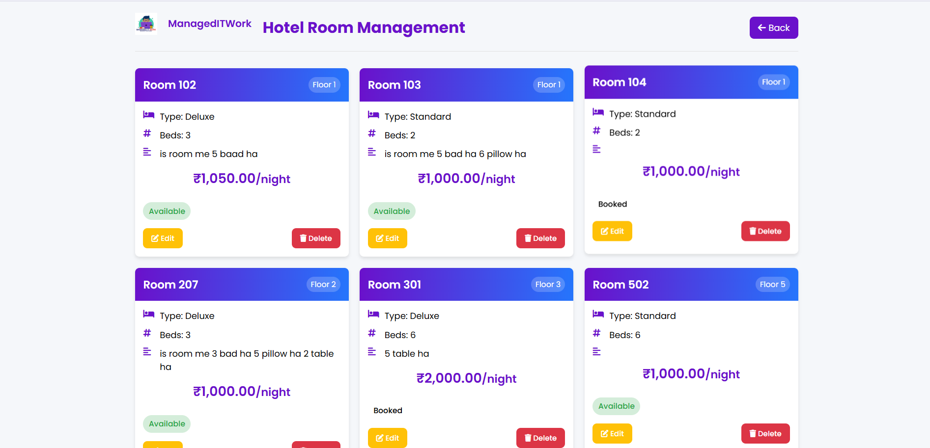 Room Management System